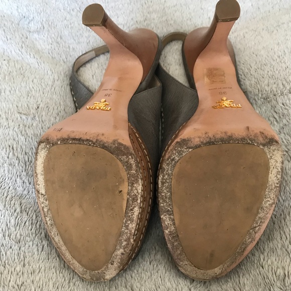 Prada Peep Toe Sling Back Heels 38 - Picture 4 of 6